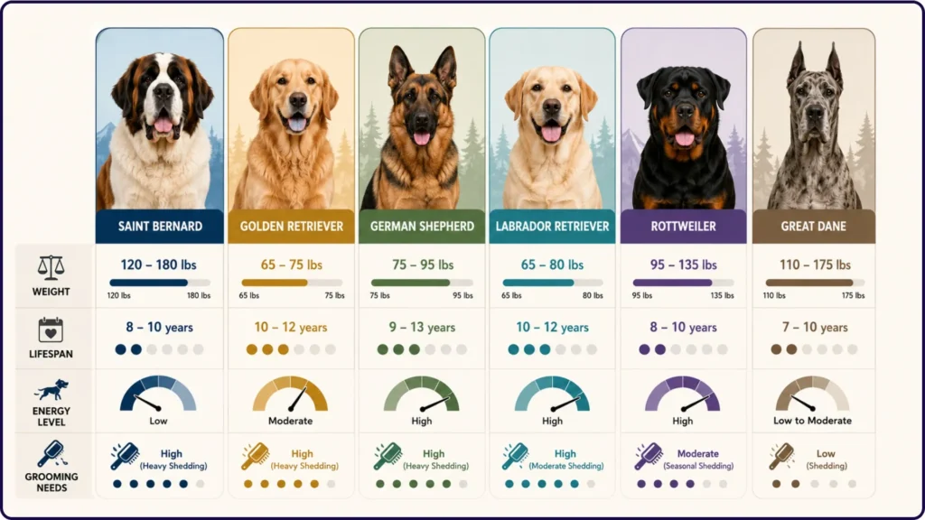Big Dog Breeds Size, Lifespan & Care at a Glance