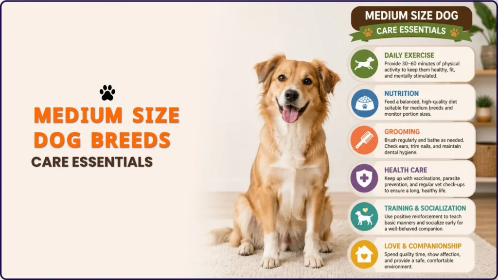 Medium Size Dog Breed Care Essentials.