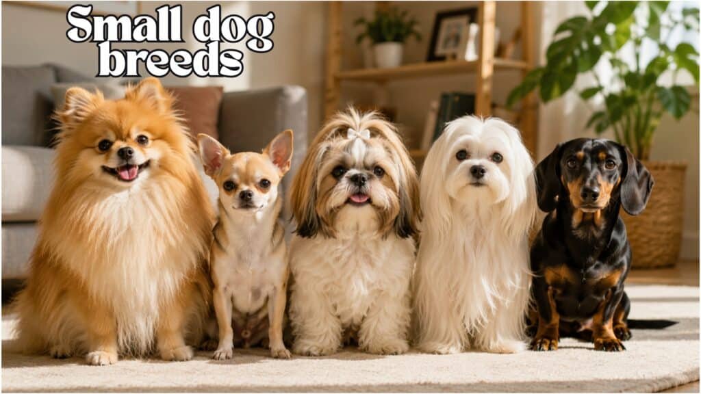 Popular small dog breeds including Pomeranian, Chihuahua, Shih Tzu, Maltese and Dachshund.