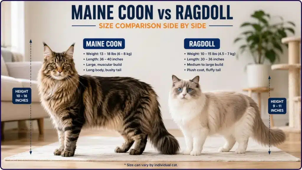 Maine Coon vs Ragdoll Size and Appearance Compared
